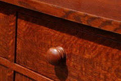 Hand-turned accurate replica of original Gustav Stickley oak knob.